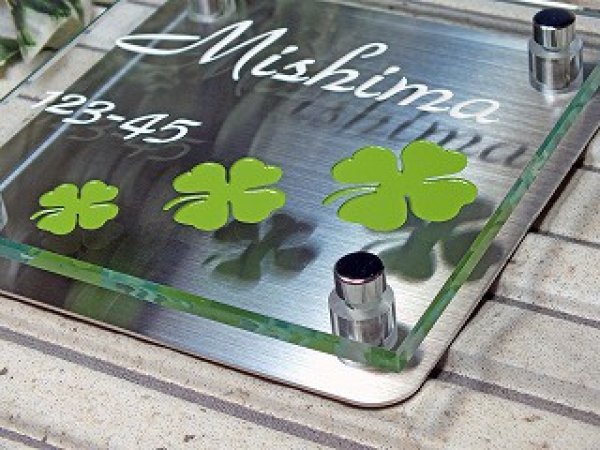 画像3: ガラス表札 130角の人気表札 (3)